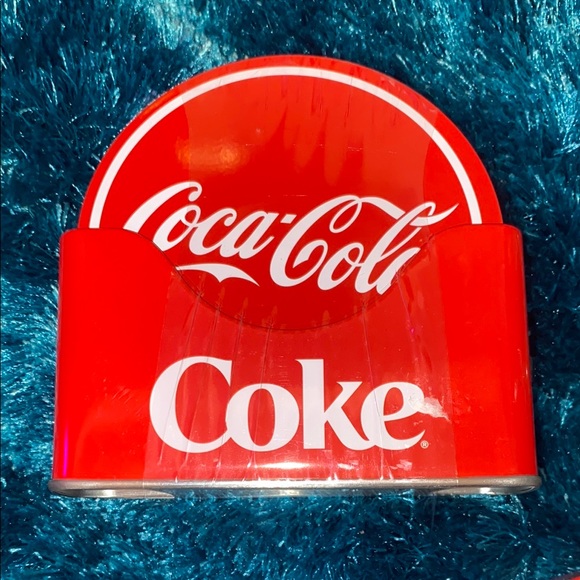 Coca-Cola 6pc coaster set with holder - Picture 2 of 4